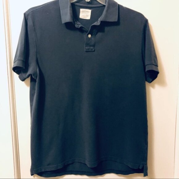 J. Crew Factory Polo Shirt Navy Blue Pique Two Button Men's size Large - Picture 3 of 8